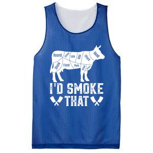 Funny I’d Smoke That Cow Meat Grilling Bbq Smoker Chef Dad Gift Mesh Reversible Basketball Jersey Tank