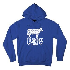 Funny I’d Smoke That Cow Meat Grilling Bbq Smoker Chef Dad Gift Tall Hoodie