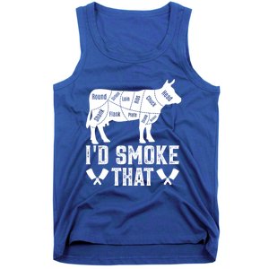 Funny I’d Smoke That Cow Meat Grilling Bbq Smoker Chef Dad Gift Tank Top