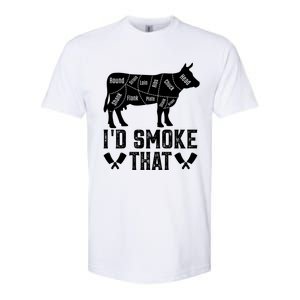 Funny I’d Smoke That Cow Meat Grilling Bbq Smoker Chef Dad Gift Softstyle CVC T-Shirt