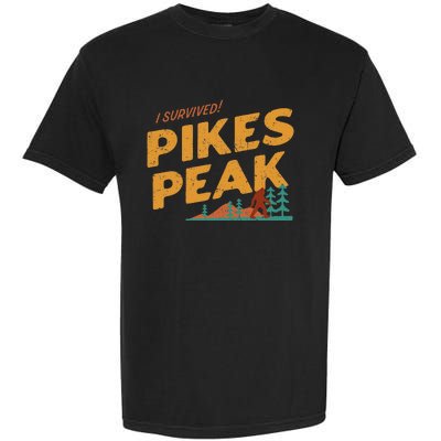 Funny I Survived Pikes Peak Retro Colorado Bigfoot Souvenir Garment-Dyed Heavyweight T-Shirt