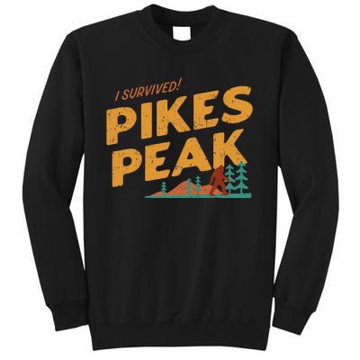 Funny I Survived Pikes Peak Retro Colorado Bigfoot Souvenir Sweatshirt