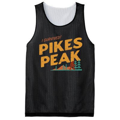 Funny I Survived Pikes Peak Retro Colorado Bigfoot Souvenir Mesh Reversible Basketball Jersey Tank