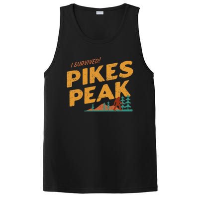 Funny I Survived Pikes Peak Retro Colorado Bigfoot Souvenir PosiCharge Competitor Tank