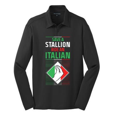 Funny Italian Slang Italy Sayings Humor Joke Quote Silk Touch Performance Long Sleeve Polo