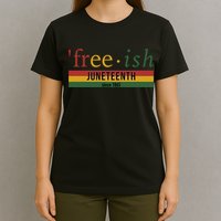 Free Ish Since 1865 With Pan African Flag For Juneteenth T-Shirt