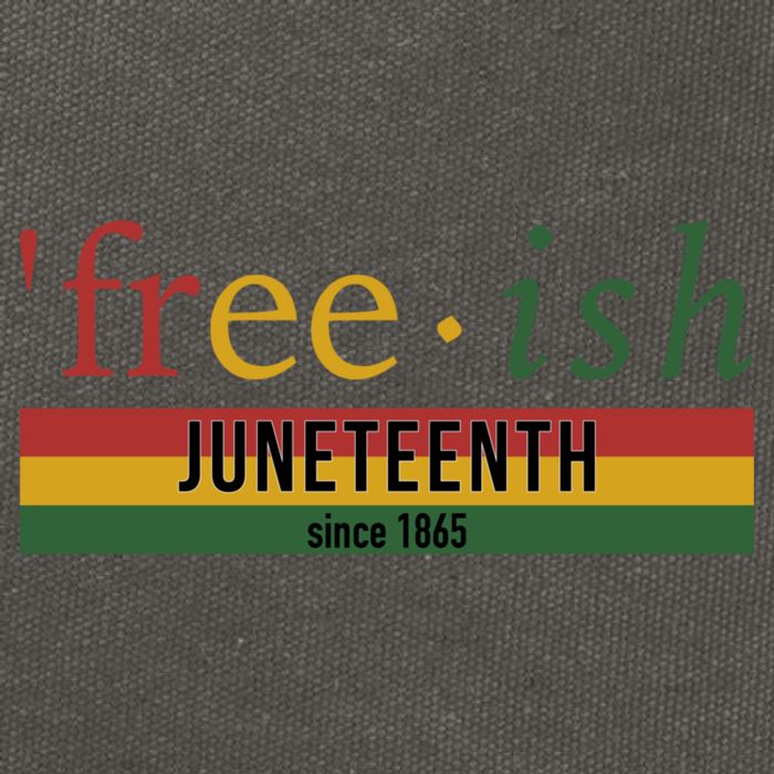 Free Ish Since 1865 With Pan African Flag For Juneteenth Cotton Canvas Backpack