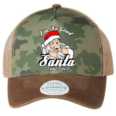 Funny I'm So Good Santa Came Twice Naughty Xmas Funny Gift Legacy Tie Dye Trucker Hat