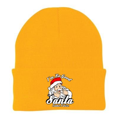 Funny I'm So Good Santa Came Twice Naughty Xmas Funny Gift Knit Cap Winter Beanie