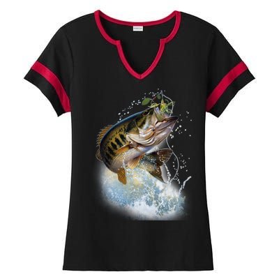 Fish and Hook Ladies Halftime Notch Neck Tee