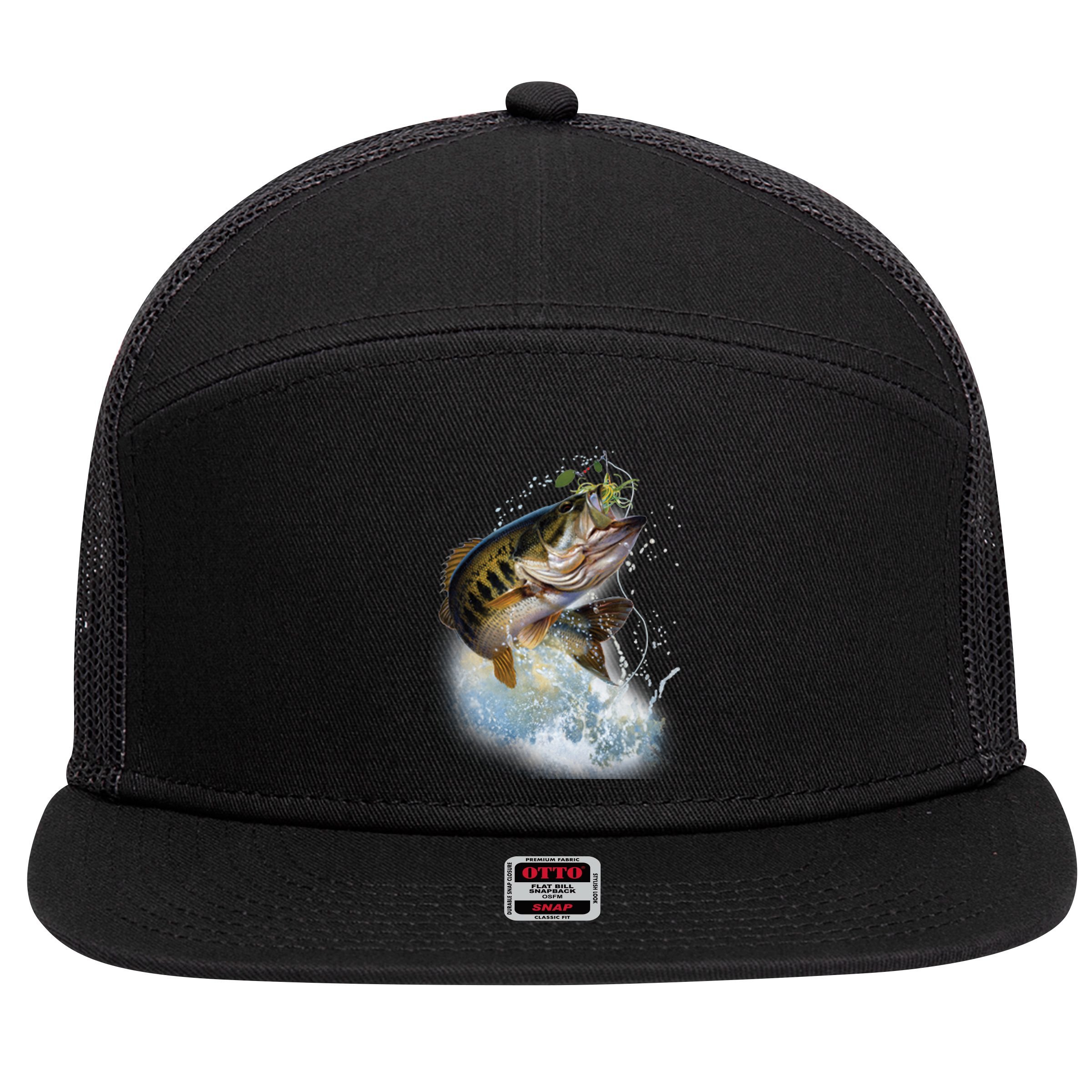 Fish and Hook 7 Panel Mesh Trucker Snapback Hat