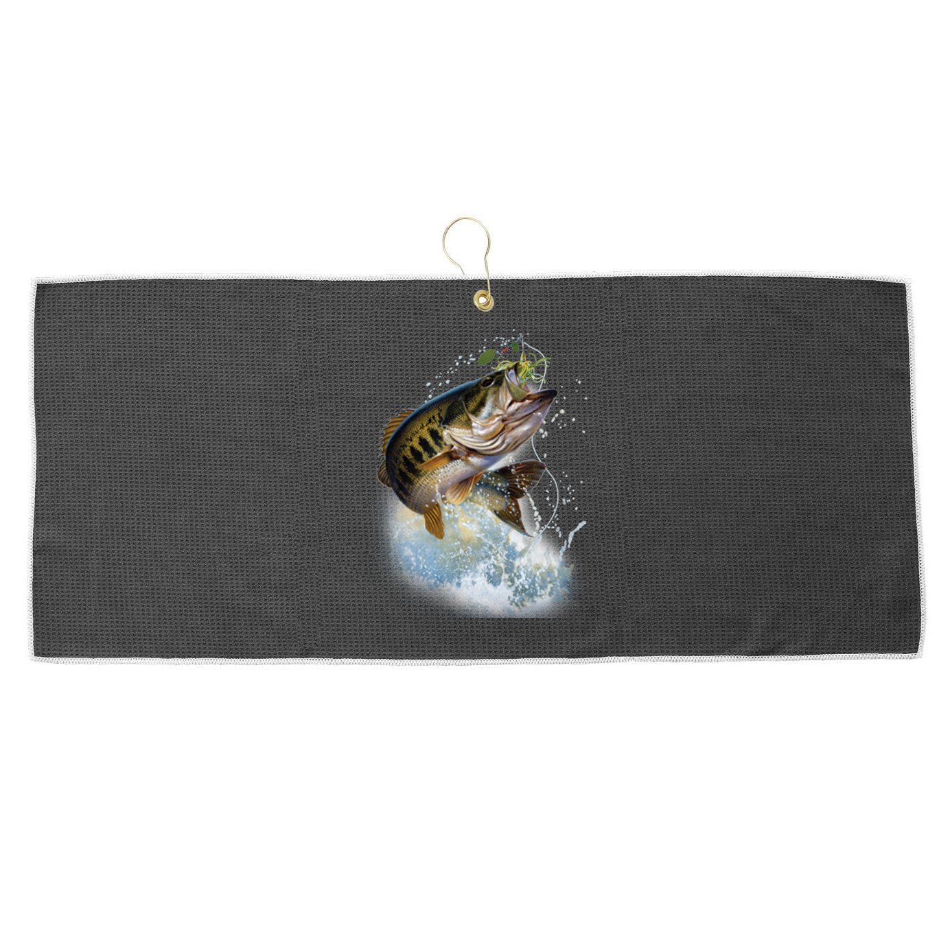 Fish and Hook Large Microfiber Waffle Golf Towel