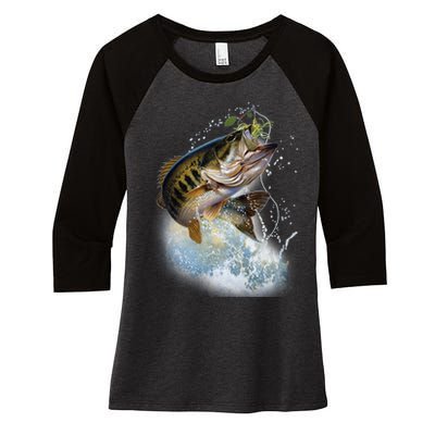 Fish and Hook Women's Tri-Blend 3/4-Sleeve Raglan Shirt