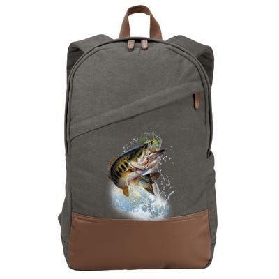 Fish and Hook Cotton Canvas Backpack