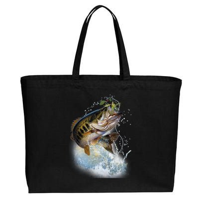 Fish and Hook Cotton Canvas Jumbo Tote