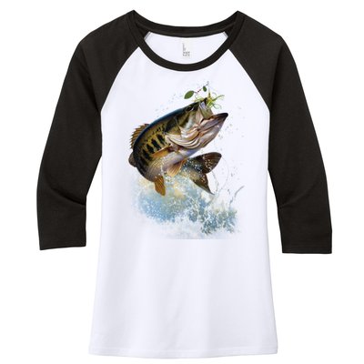 Fish and Hook Women's Tri-Blend 3/4-Sleeve Raglan Shirt