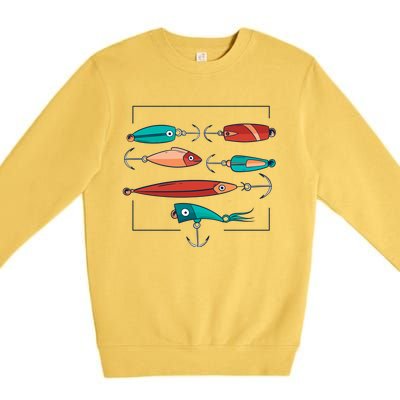 Fish Bait Set Premium Crewneck Sweatshirt