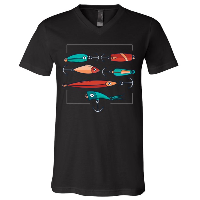 Fish Bait Set V-Neck T-Shirt