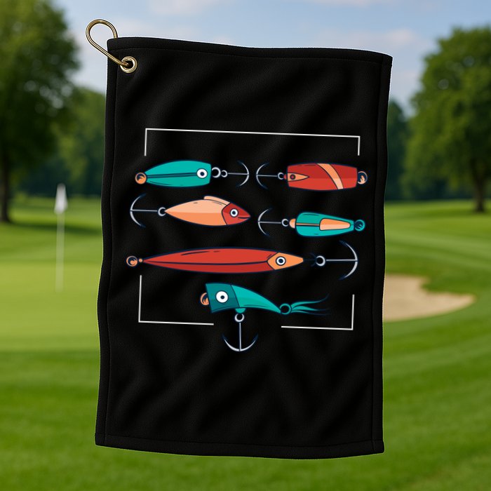 Fish Bait Set Golf Towel
