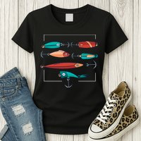 Fish Bait Set Womens T-Shirt