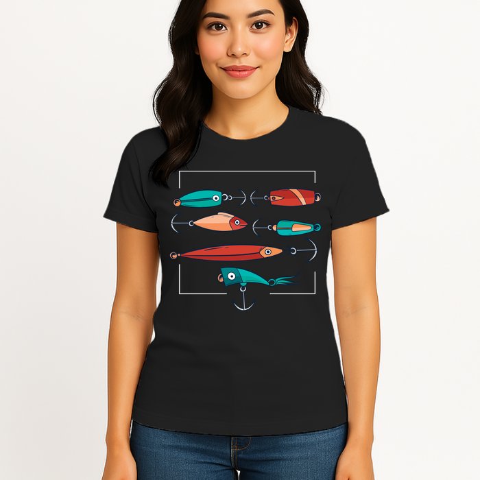 Fish Bait Set Womens T-Shirt