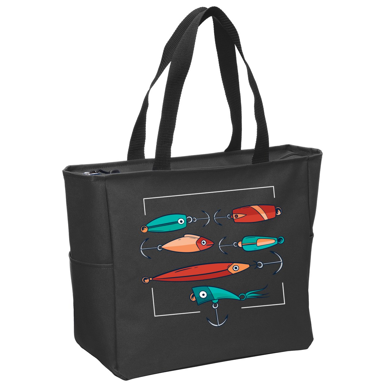 Fish Bait Set Zip Tote Bag