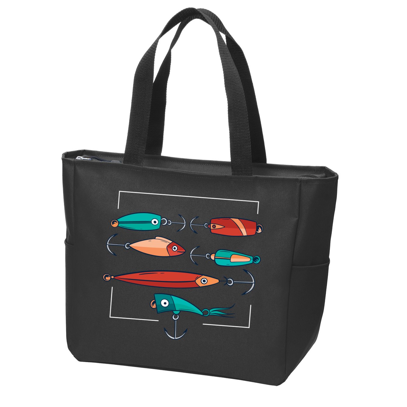 Fish Bait Set Zip Tote Bag