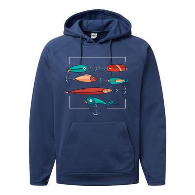 Fish Bait Set Performance Fleece Hoodie