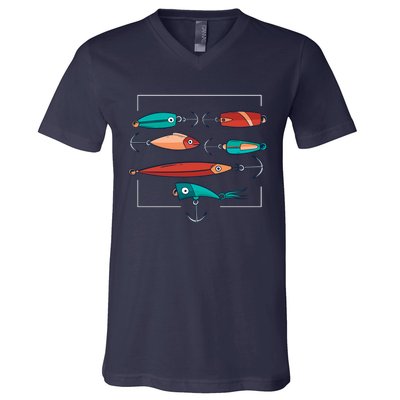 Fish Bait Set V-Neck T-Shirt