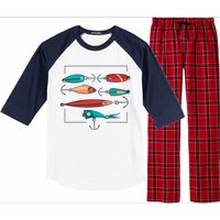 Fish Bait Set Raglan Sleeve Pajama Set