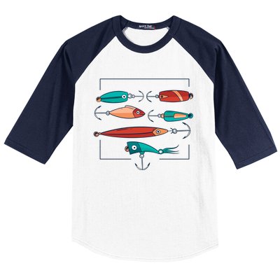 Fish Bait Set Baseball Sleeve Shirt