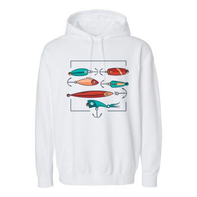 Fish Bait Set Garment-Dyed Fleece Hoodie