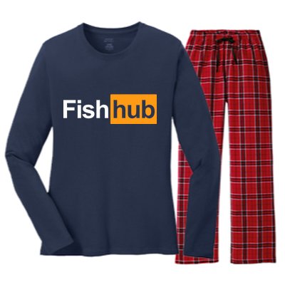 Fish Hub Women's Long Sleeve Flannel Pajama Set 