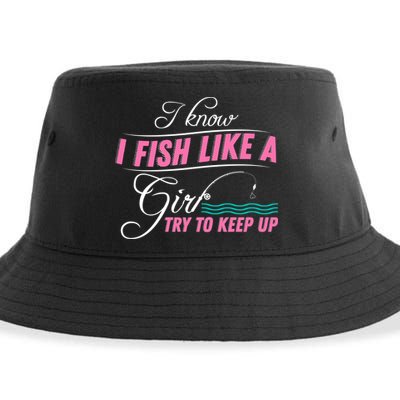 Fish Like A Girl Try To Keep Up Sustainable Bucket Hat