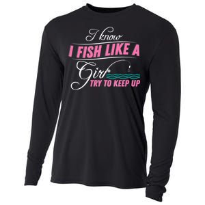 Fish Like A Girl Try To Keep Up Cooling Performance Long Sleeve Crew