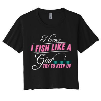 Fish Like A Girl Try To Keep Up Crop Top