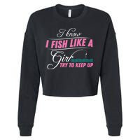 Fish Like A Girl Try To Keep Up Cropped Pullover Crew