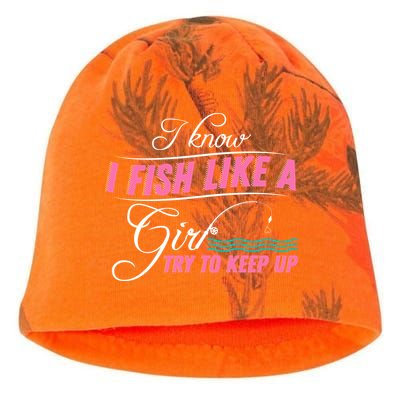 Fish Like A Girl Try To Keep Up Kati - Camo Knit Beanie