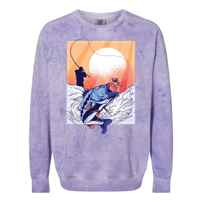 Fisherman Sunset Colorblast Crewneck Sweatshirt