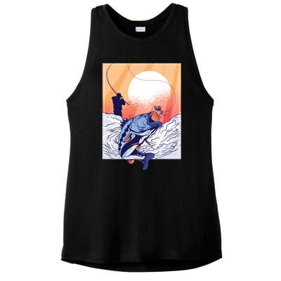 Fisherman Sunset Ladies PosiCharge Tri-Blend Wicking Tank