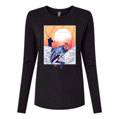 Fisherman Sunset Womens Cotton Relaxed Long Sleeve T-Shirt