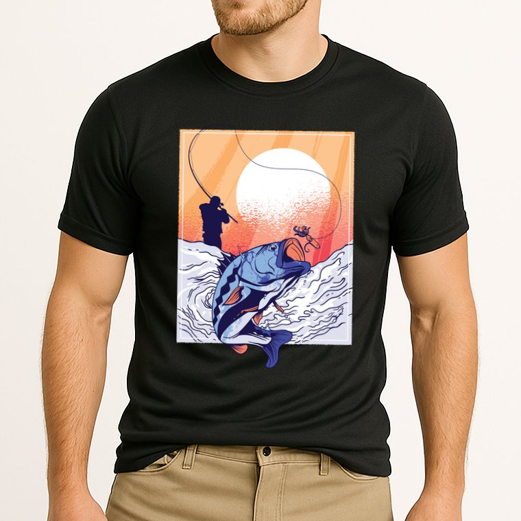 Fisherman Sunset Cooling Performance Crew T-Shirt