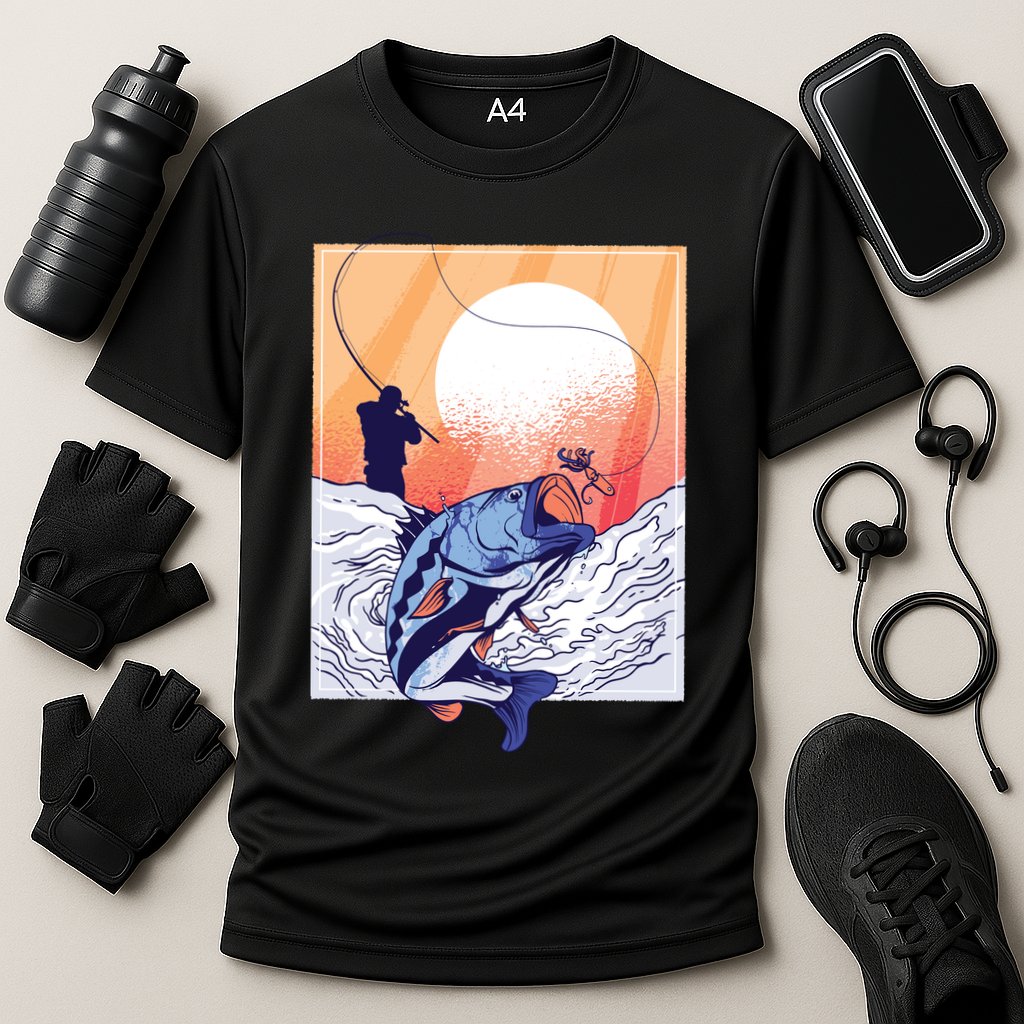 Fisherman Sunset Cooling Performance Crew T-Shirt
