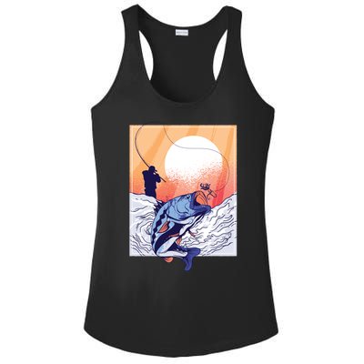 Fisherman Sunset Ladies PosiCharge Competitor Racerback Tank