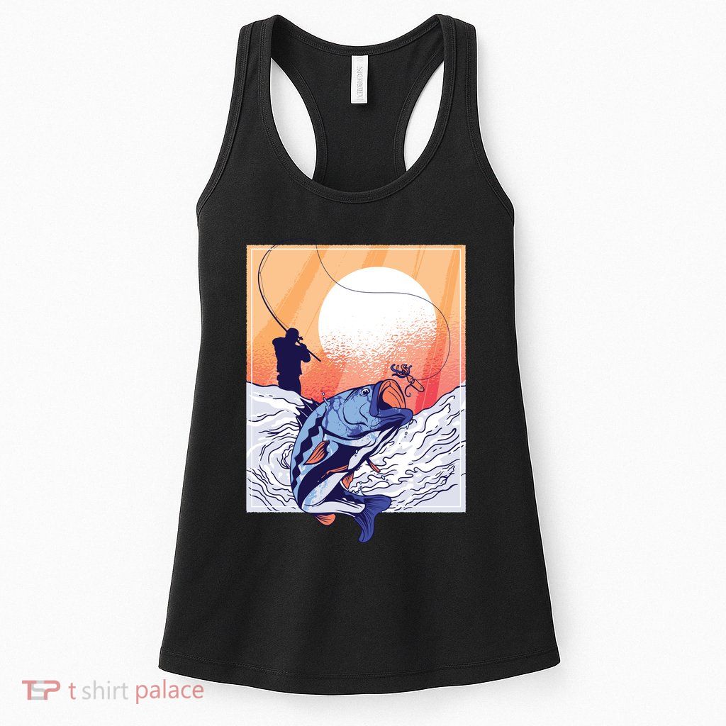 Fisherman Sunset Womens Tank Top