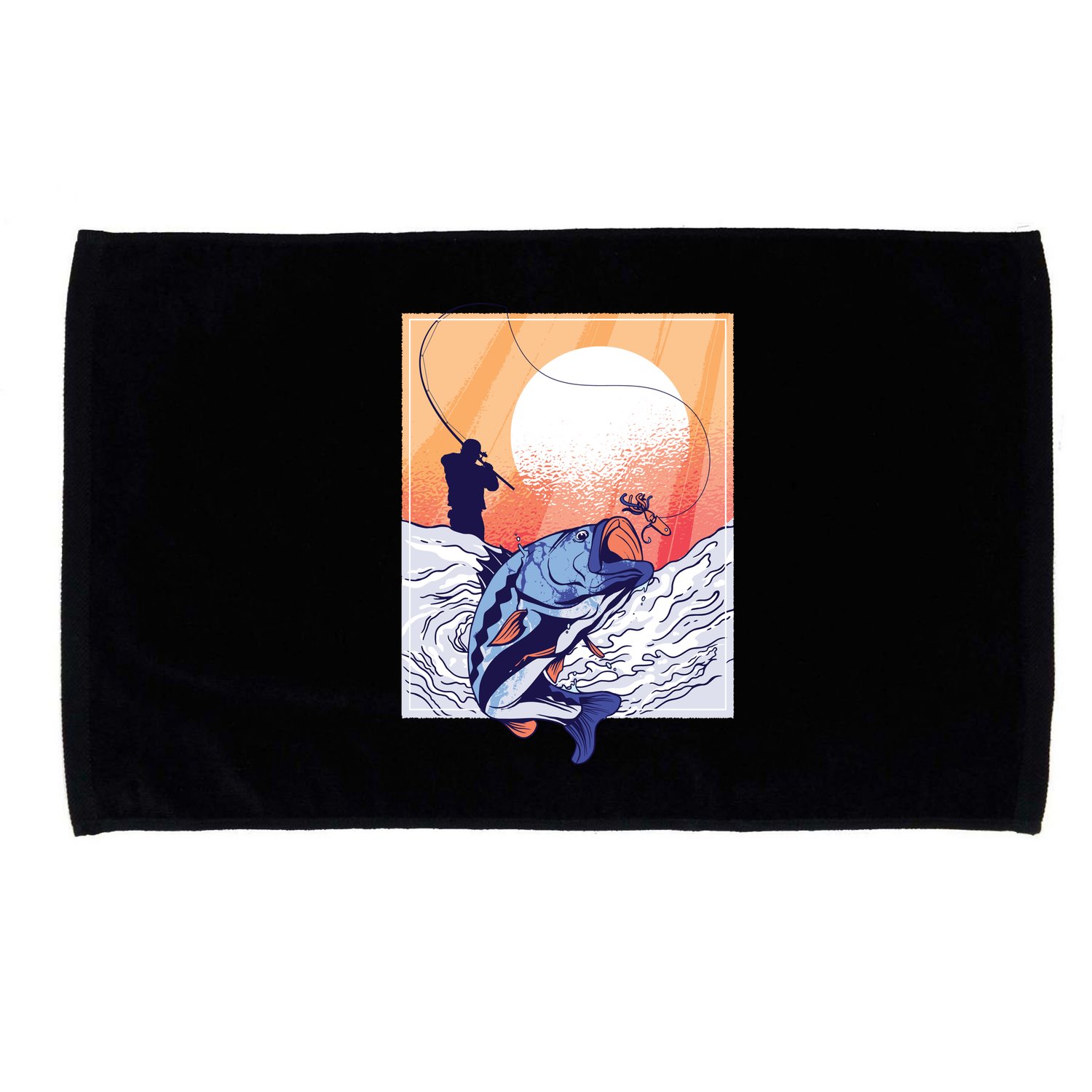 Fisherman Sunset Microfiber Hand Towel