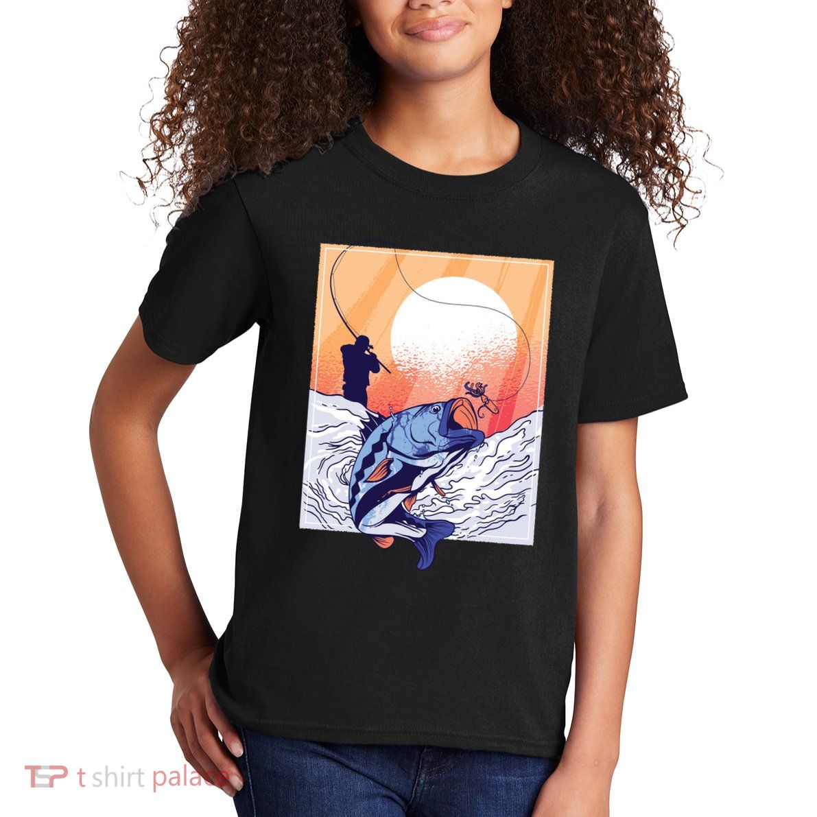 Fisherman Sunset Kids T-Shirt
