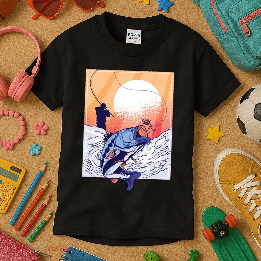 Fisherman Sunset Kids T-Shirt