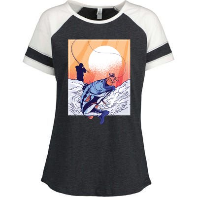 Fisherman Sunset Enza Ladies Jersey Colorblock Tee