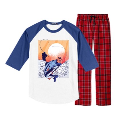 Fisherman Sunset Raglan Sleeve Pajama Set